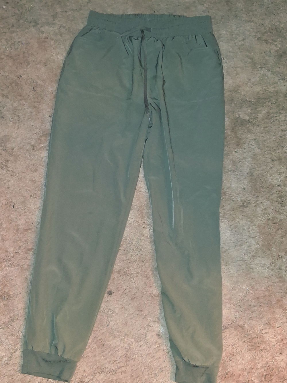 Women's Olive Green Drawstring Jogger Pants